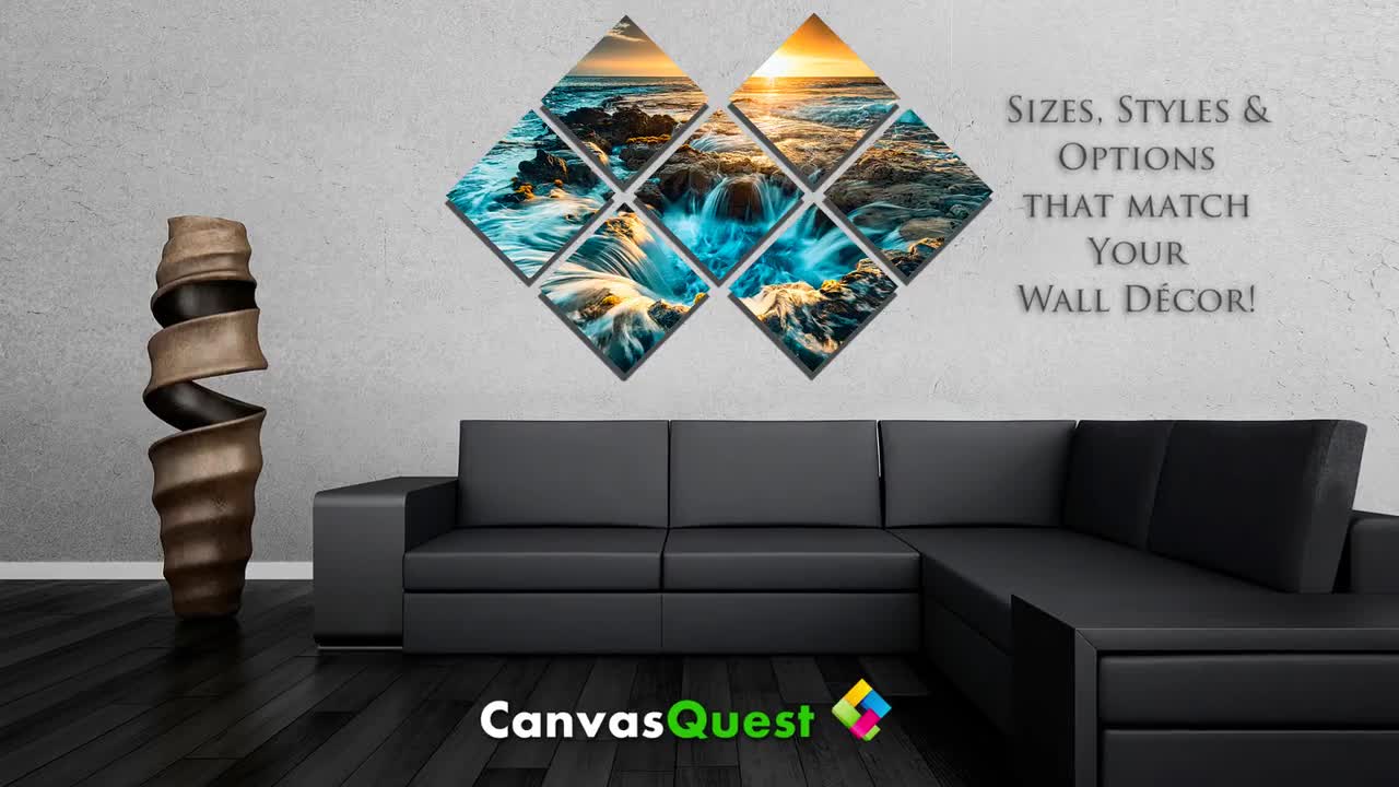 Metal Print - Pools of Paradise Wall Art During Unset, Blue Ocean